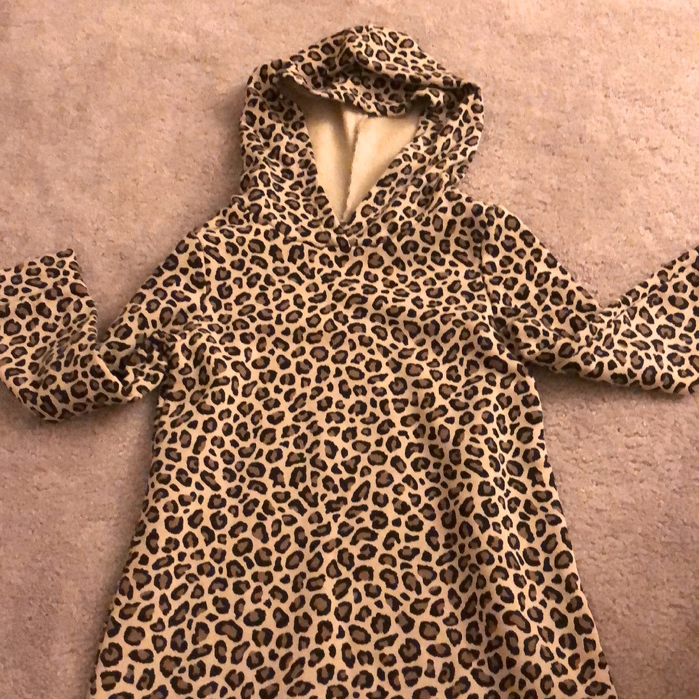 NWOT Leopard Print Warm Lined Dress with Hood Sz 5T